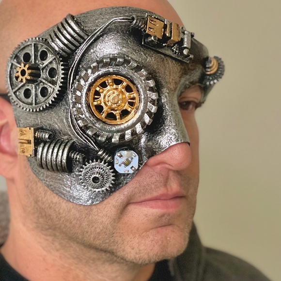 Half Face Mask Phantom of the Opera Steampunk  NWT - Picture 7 of 8